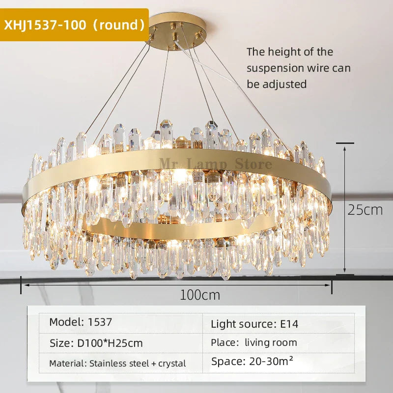 DecorBites™ Crystal Chandelier Pendant Light for Luxury Living Room, Bedroom, Dining, Kitchen & Home Décor