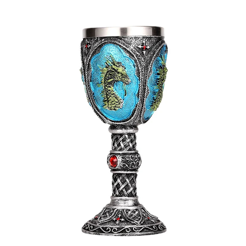 DecorBites™ Dragon King Goblet 200ml: Retro Stainless Steel Wine Glass Gothic Whiskey Cup