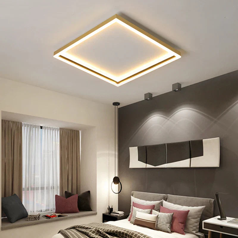 DecorBites™ LED Minimalist Chandelier in Black/Golden Finish for Living Room and Bedroom