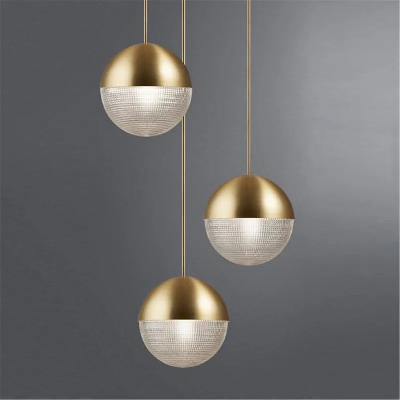 DecorBites™ Glass Ball LED Pendant Light - Gold Minimalist Nordic Hanging Lamp