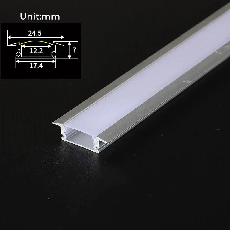 DecorBites™ 0.5m U/YW Aluminum Profile Recessed Channel with Milky Cover for LED Strip Lights