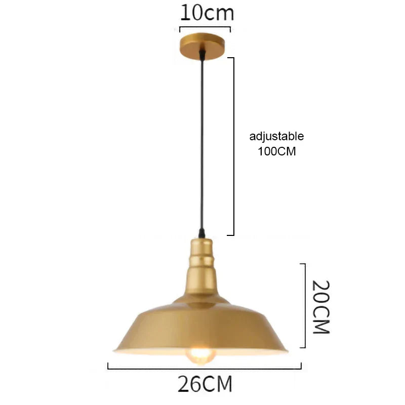 DecorBites™ Gold Wrought Iron Chandelier Pendant Light, E27 LED, Nordic Retro Style