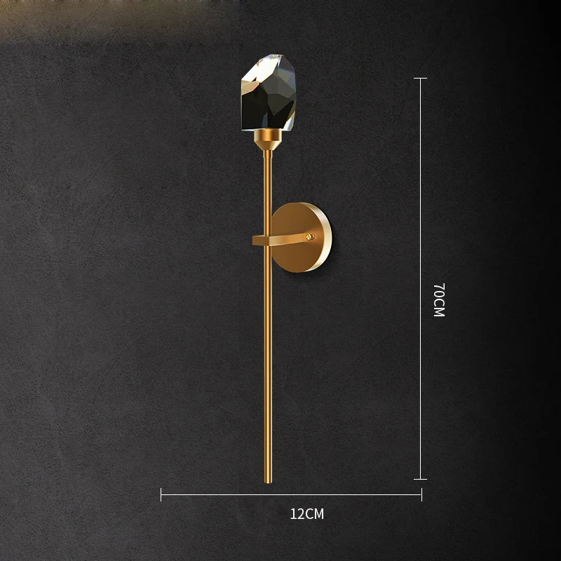 DecorBites™ Crystal LED Wall Sconce for Bedroom Corridor - Designer Black Gold Wall Light