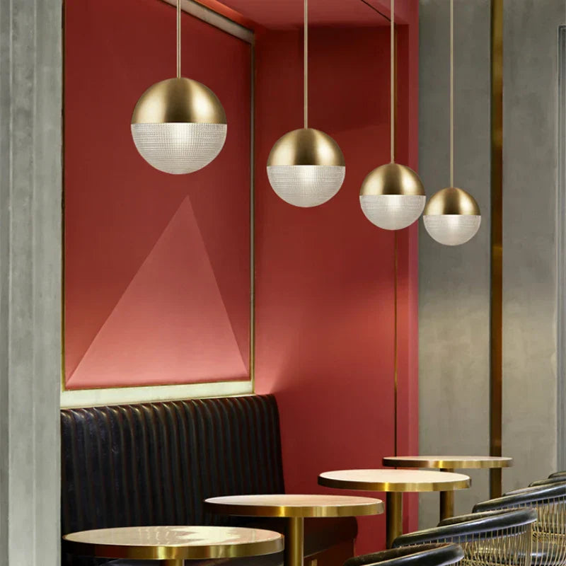 DecorBites™ Glass Ball LED Pendant Light - Gold Minimalist Nordic Hanging Lamp