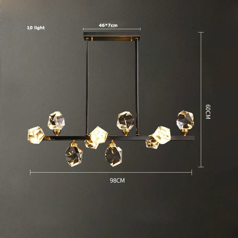 DecorBites™ Crystal Copper Chandelier Lighting for Dinning Room