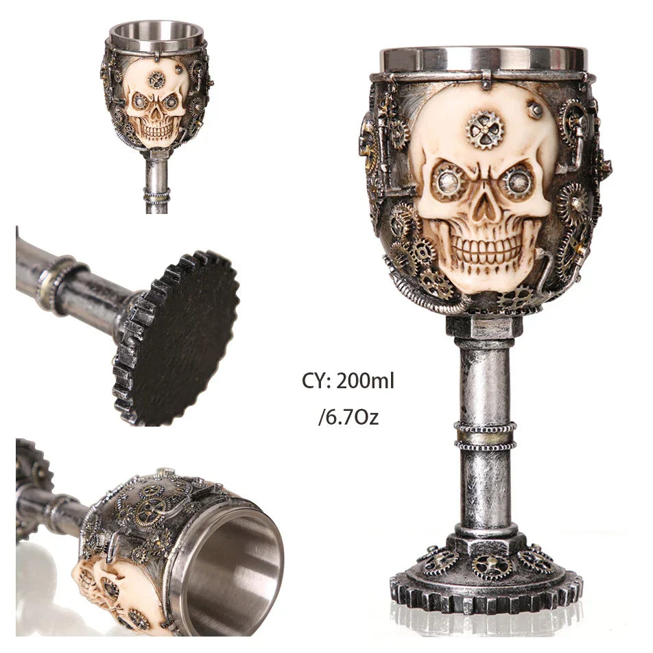 DecorBites™ Dragon King Goblet 200ml: Retro Stainless Steel Wine Glass Gothic Whiskey Cup