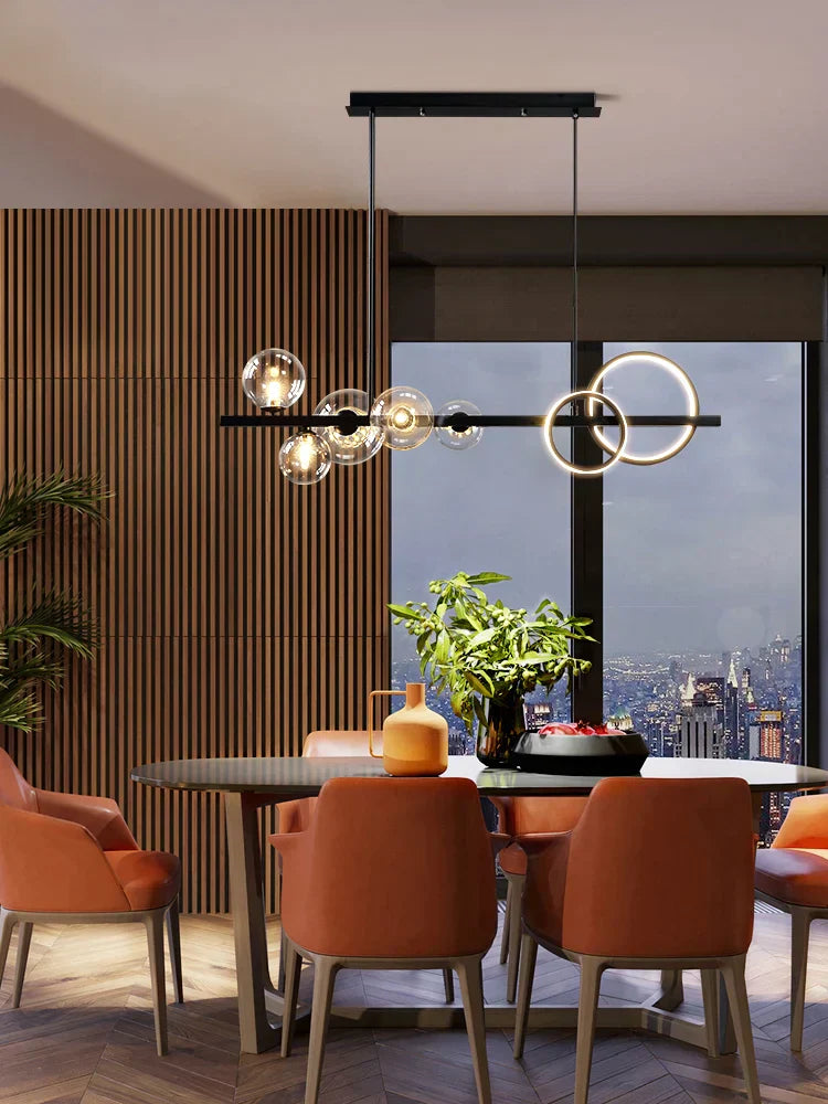 DecorBites™ Glass Bubble Chandelier: Nordic Minimalist Restaurant & Bar Magic Bean Lamp