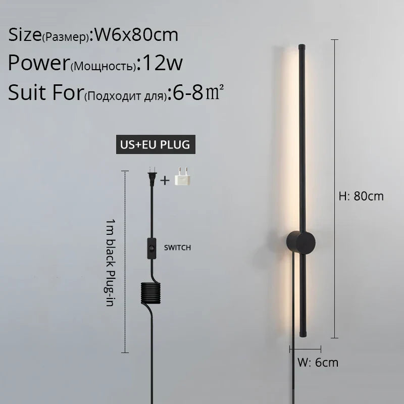 DecorBites™ Black LED Wall Sconce for Living Room Bedroom Lighting