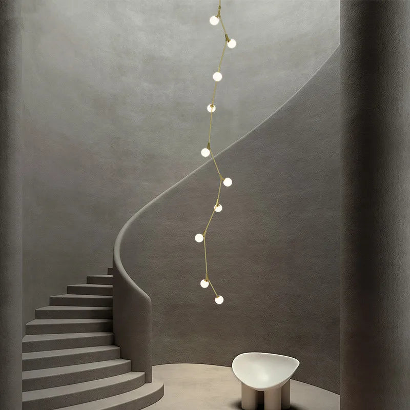 DecorBites™ Glass Ball Chandelier for Villa Hotel Staircase Decor