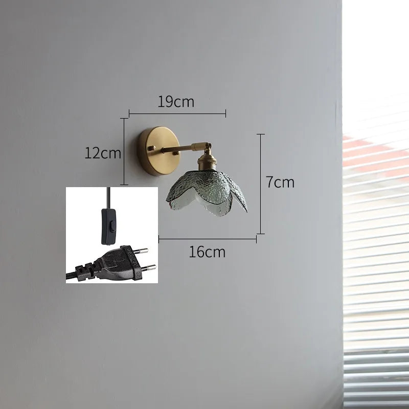 DecorBites™ Gray Glass LED Bathroom Mirror Sconce Wall Lamp Lighting