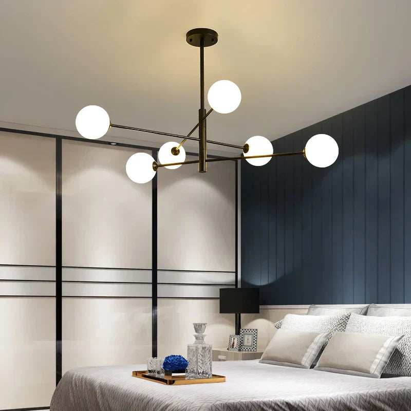 DecorBites™ Black/Gold G9 LED Chandelier for Living Room Bedroom Modern Pendant Lighting