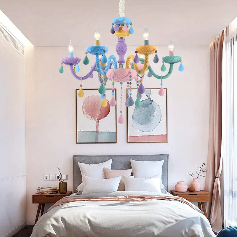DecorBites™ Crystal Candle Chandelier: Elegant European Design for Bedroom, Restaurant & Children's Room