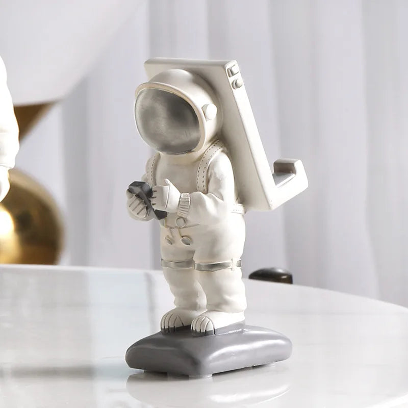 DecorBites™ Astronaut Phone Holder Cosmonaut Statue Space Man Sculpture Decor Figurine