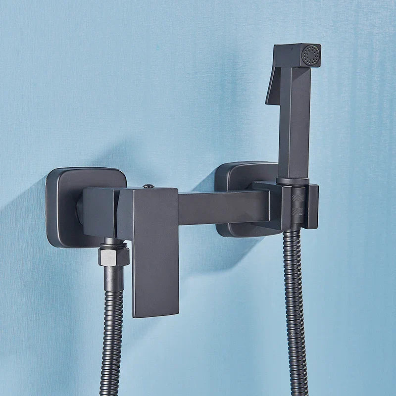 DecorBites™ Black Bidet Faucet Wall Mount Shower Tap Toilet Sprayer Mixer