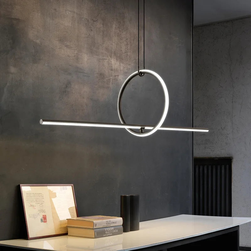 DecorBites™ Geometric LED Pendant Light - Modern Minimalist Hanging Lamp for Home Decor
