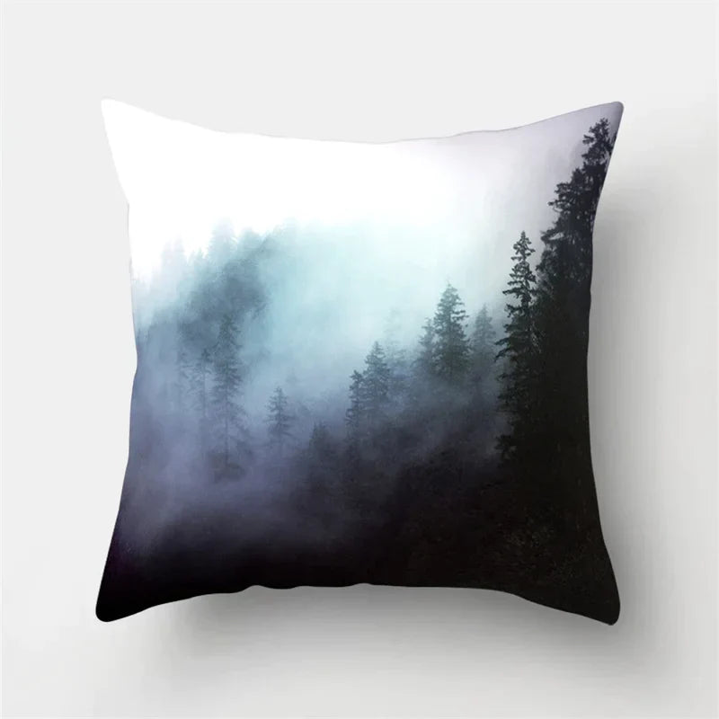 DecorBites™ Green Tropical Leaves Forest Pillowcase - Natural Mountain Ocean Wave Decor