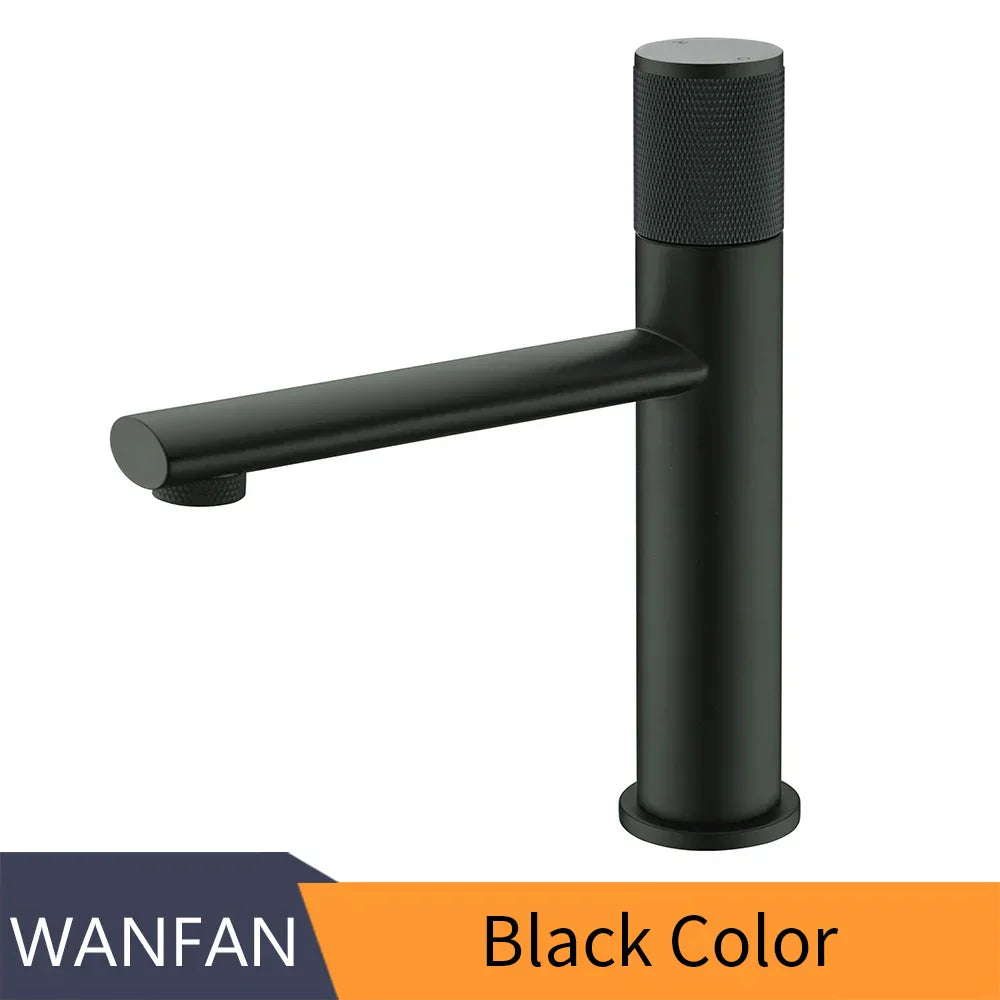 DecorBites™ Gold Single Handle Bathroom Faucet Hot Cold Water Mixer Deck Mounted