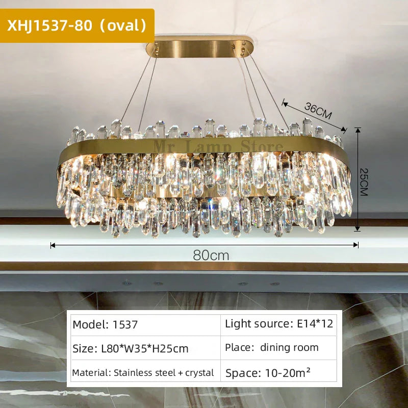 DecorBites™ Crystal Chandelier Pendant Light for Luxury Living Room, Bedroom, Dining, Kitchen & Home Décor