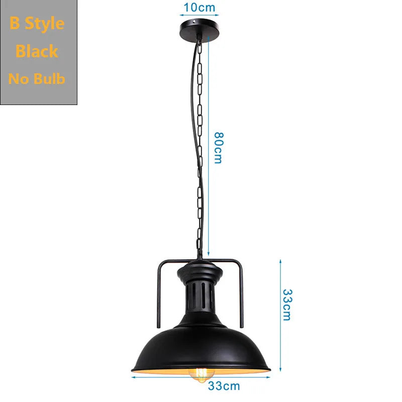DecorBites™ Black Industrial Pendant Light for Kitchen Island Bar Farmhouse Decor