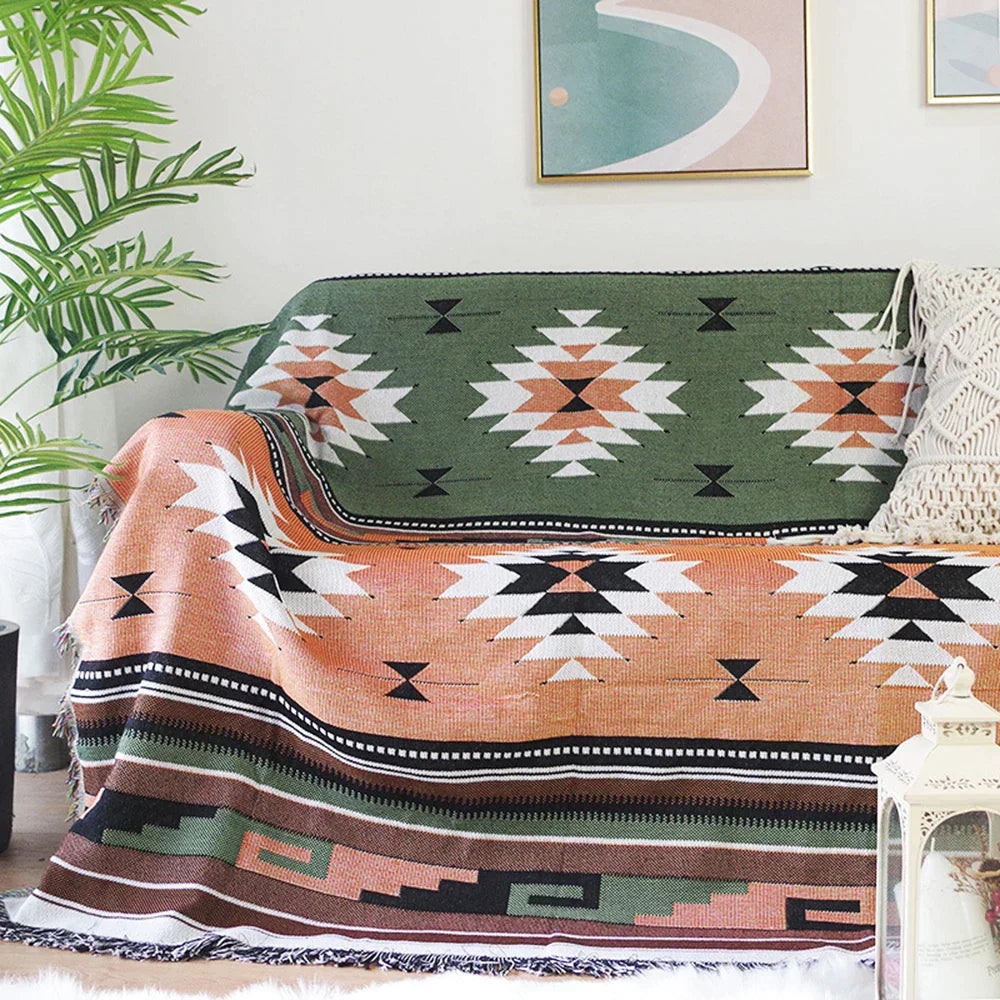 DecorBites™ Knitted Nordic Plaid Blanket - Cozy Home Decor and Sofa Cover