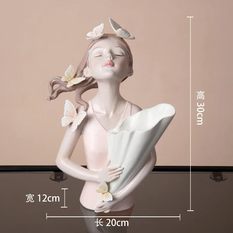 DecorBites™ Butterfly Girl Resin Figure Modern Home Decor Statue Objects