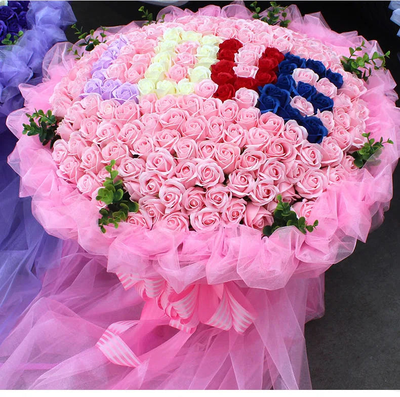 DecorBites™ Bath Flower Set: 50 Artificial Soap Flowers for Home Decor, Weddings, DIY Crafts
