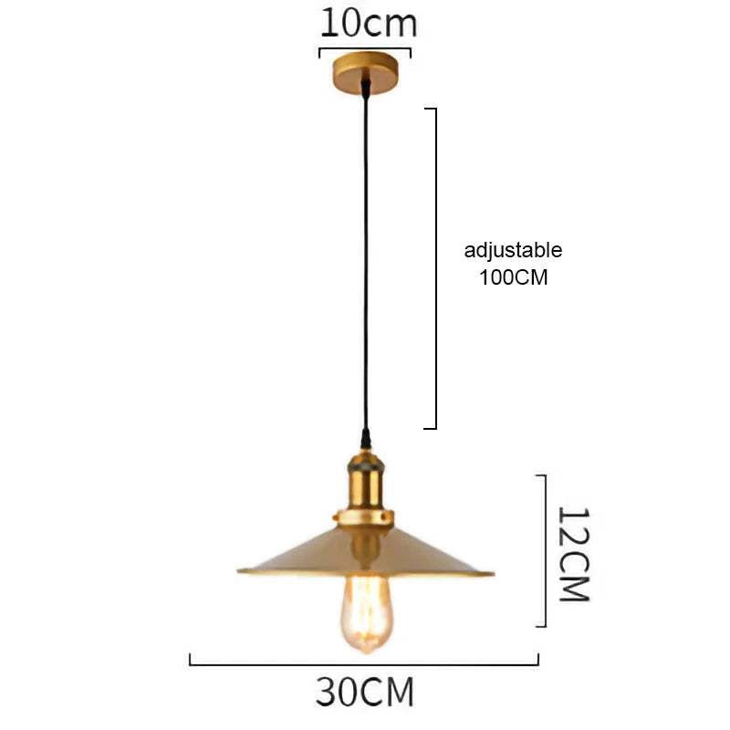 DecorBites™ Gold Wrought Iron Chandelier Pendant Light, E27 LED, Nordic Retro Style