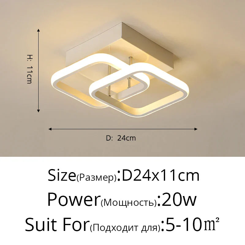 DecorBites™ LED Chandelier Black White Ceiling Lights