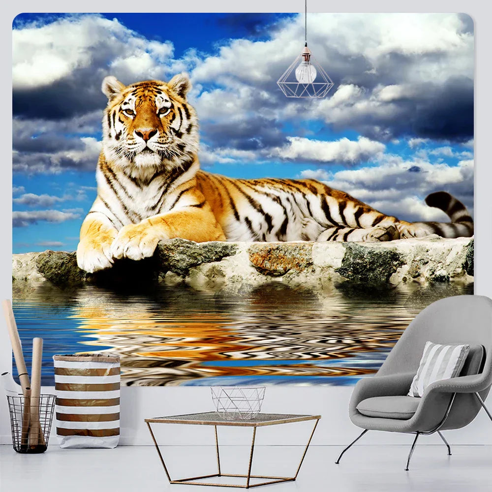 DecorBites™ Animal Psychedelic Tapestry: Bohemian Bedroom Decor & Yoga Mat