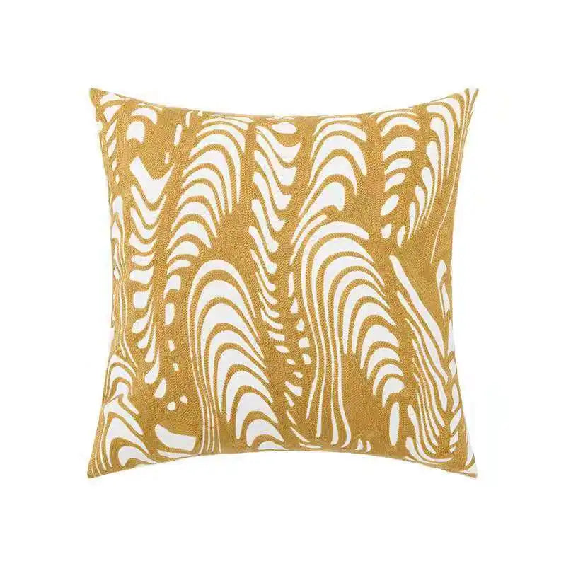 DecorBites™ Daisy Floral Geometric Embroidery Pillow Cover Yellow Blue 45x45cm Soft Cozy