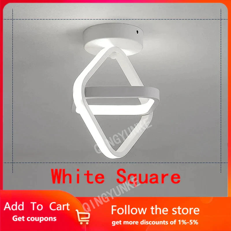 DecorBites™ Black Square LED Ceiling Lamp: Modern Lighting for Corridor, Aisle, Cloakroom, Balcony
