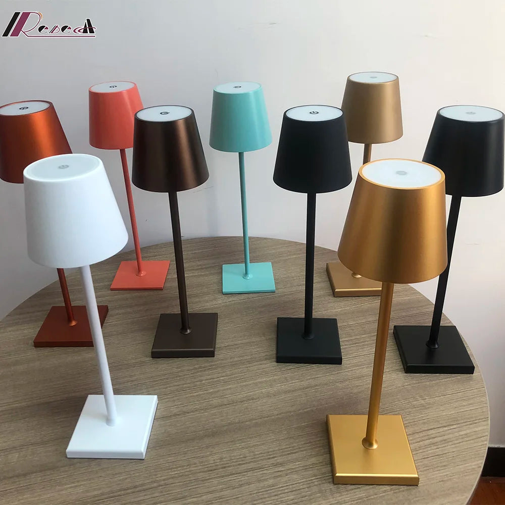 DecorBites™ Crystal LED Rechargeable Table Lamp - Elegant Cordless Hotel Restaurant Bar Light