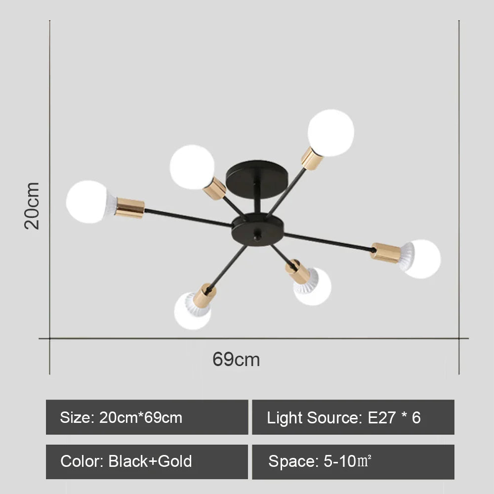 DecorBites™ LED Metal Chandeliers for Living Room - Stylish Ceiling Light for Home Decor