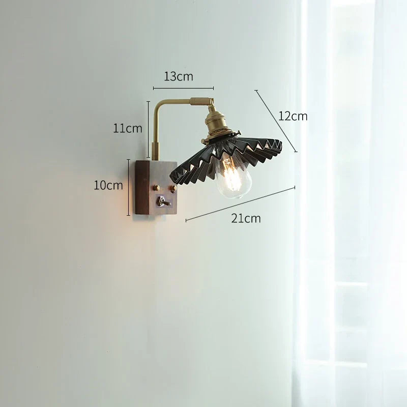 DecorBites™ Ceramic Ball LED Wall Light with Pull Chain Switch for Living Room