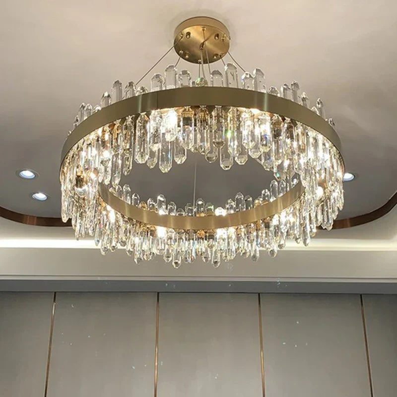 DecorBites™ Crystal Chandelier Pendant Light for Luxury Living Room, Bedroom, Dining, Kitchen & Home Décor