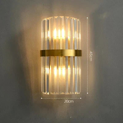 DecorBites™ Art Deco LED Stainless Steel Crystal Wall Sconce, Bedroom Corridor Golden Black Wall Light