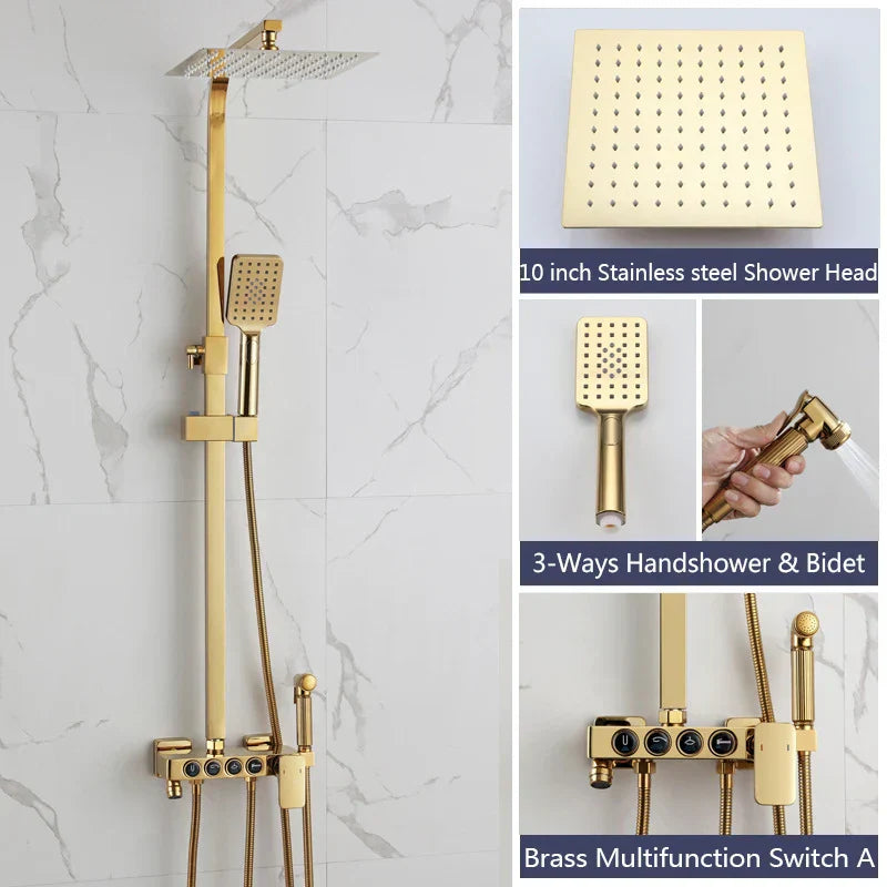 DecorBites™ Black Gold Bidet Shower Faucet Set with Hand Shower Mixer Tap