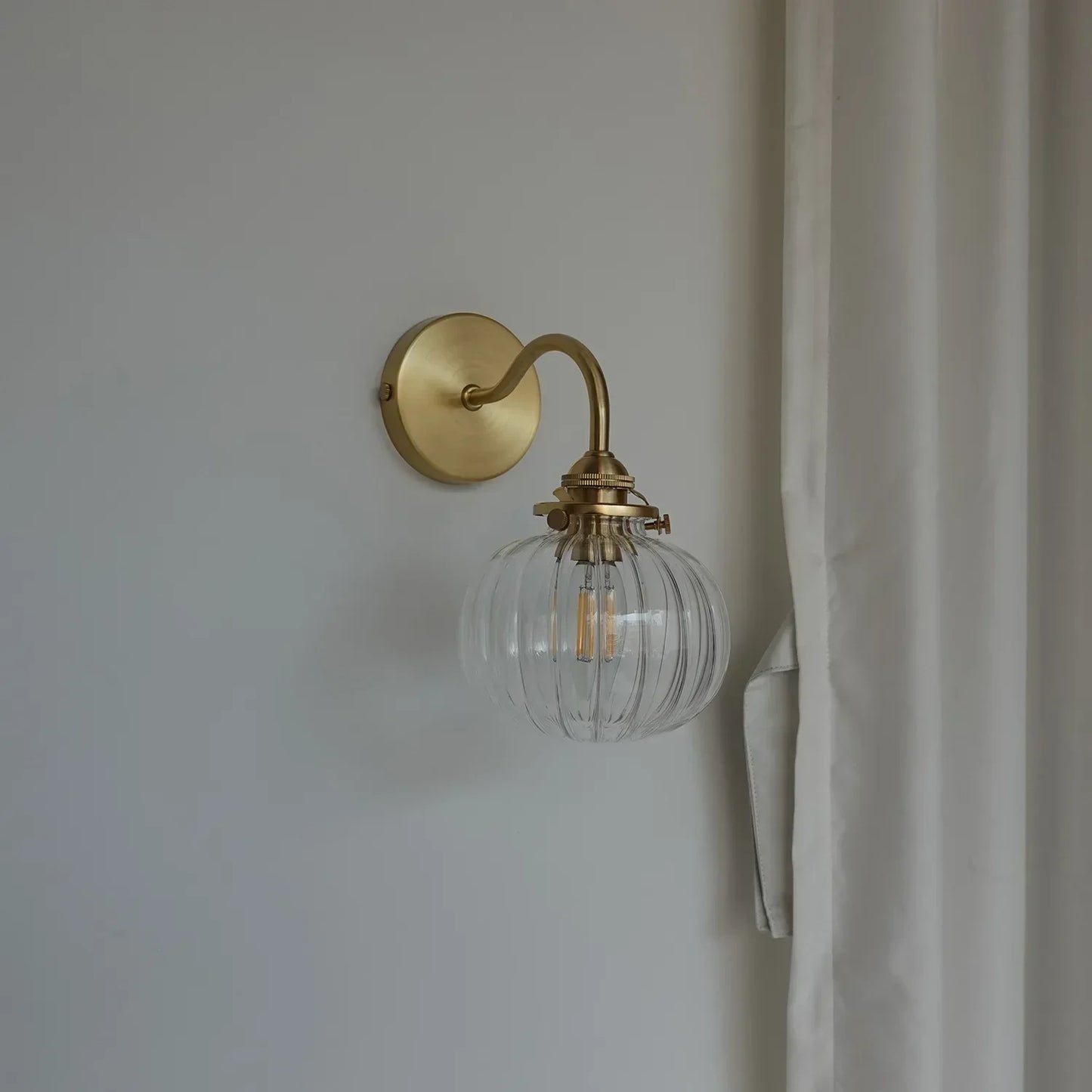 DecorBites™ Blue Glass Ball Wall Lights Pull Chain Switch LED Sconce for Home Bedroom
