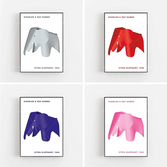 DecorBites™ Elephant Bauhaus Canvas Print for Children's Room Wall Decor