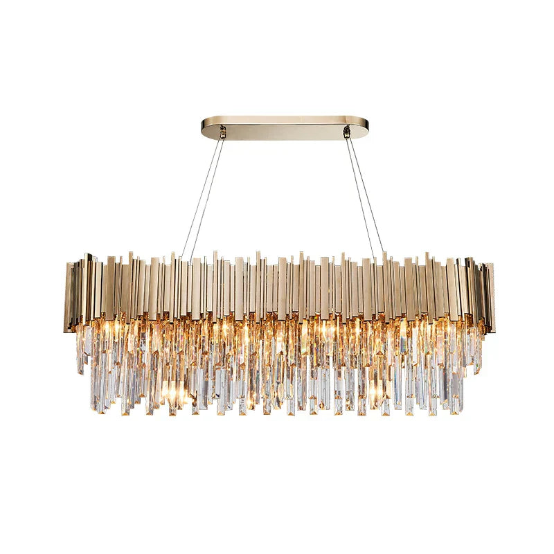 DecorBites™ Gold Metal LED Pendant Lights Adjustable Living Room Dining Round Fixture