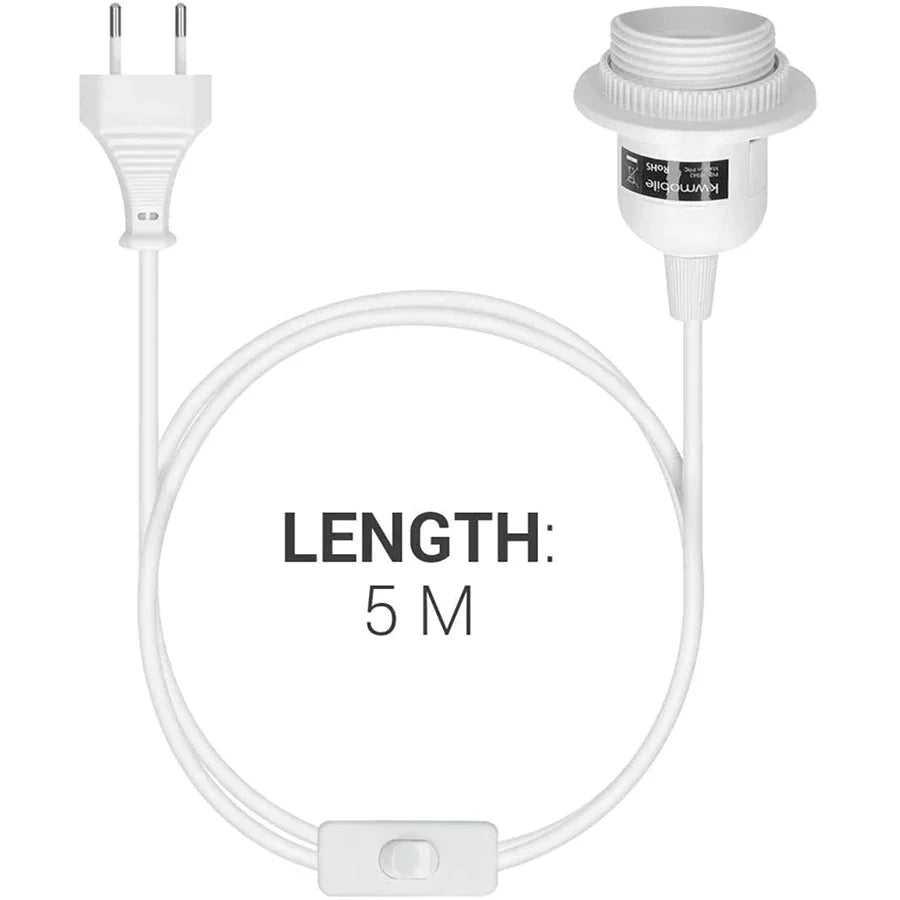 DecorBites™ LED Pendant Light Fixture with E27 Lamp Base Holder and Switch
