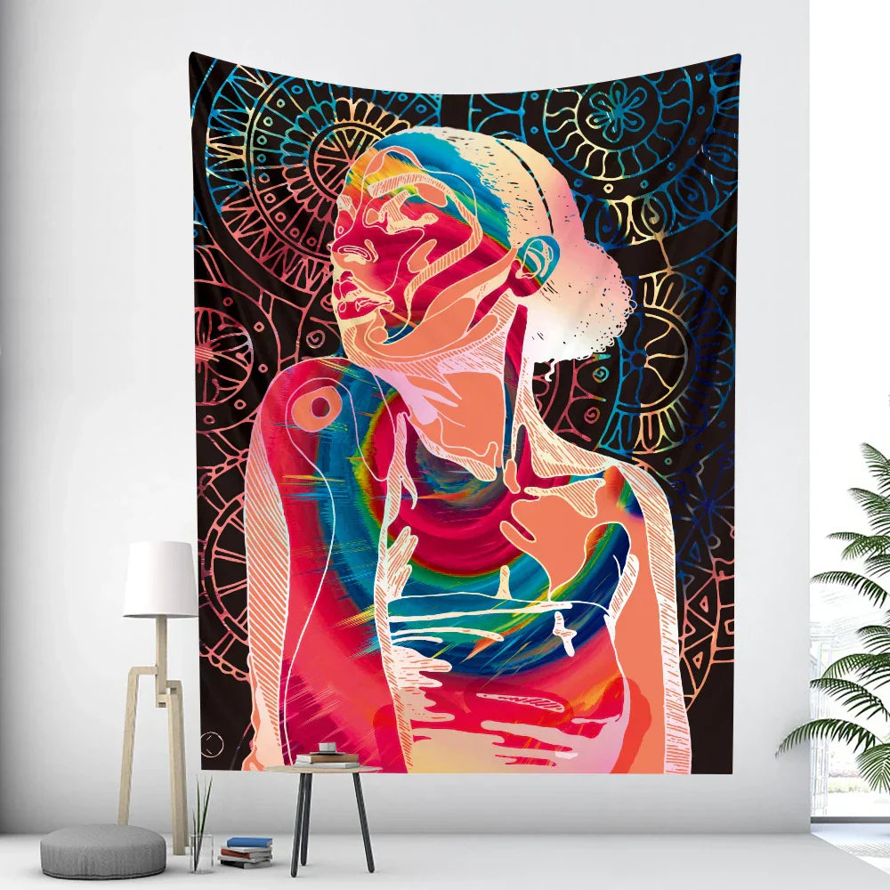 DecorBites™ Bohemian Moon Tarot Tapestry for Home Decor and Yoga Mat