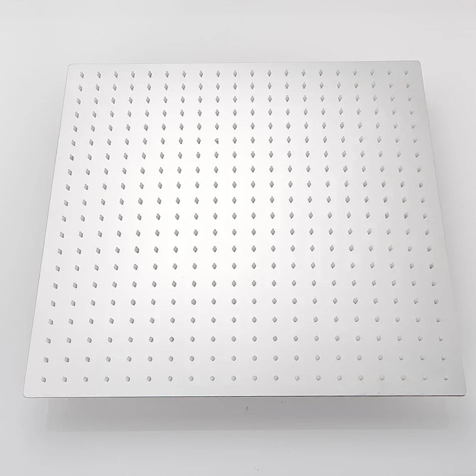 DecorBites™ 20 Inch Luxury Chrome Square Shower Head Stainless Steel Ultrathin Rainfall Head