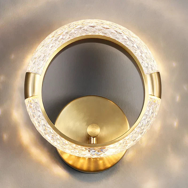 DecorBites™ Crystal Nordic Wall Sconce for Home Decoration, Bedside Bedroom Lamp