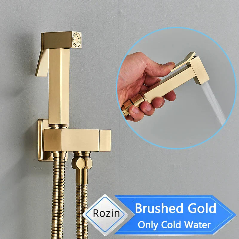 DecorBites™ Black Bidet Faucet Wall Mount Shower Tap Toilet Sprayer Mixer