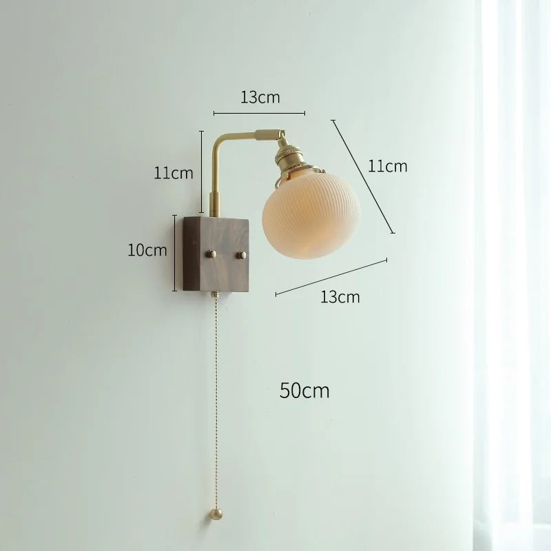 DecorBites™ Ceramic Ball LED Wall Light with Pull Chain Switch for Living Room