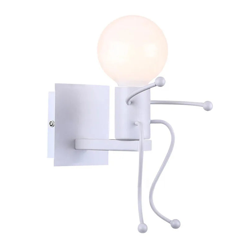 DecorBites™ Cartoon Doll Wall Sconce: Modern Iron Art Light for Kids Room
