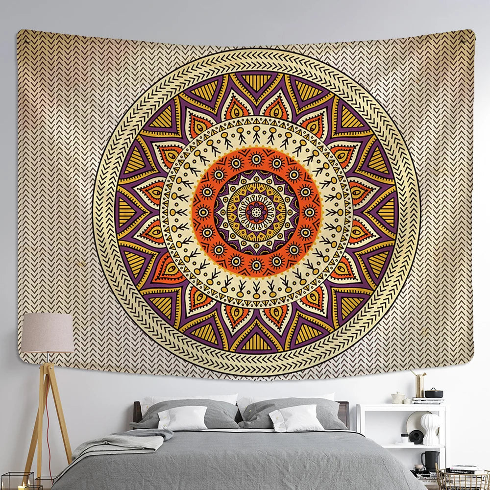 DecorBites™ Indian Mandala Tapestry Wall Hanging Beach Shawl Mat Blanket Bohe Tapestries