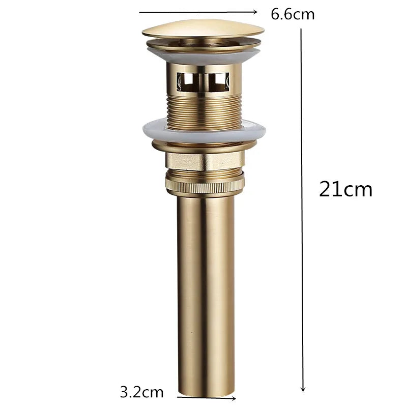 DecorBites™ Brushed Gold Vessel Sink Pop-Up Drain Assembly Kit