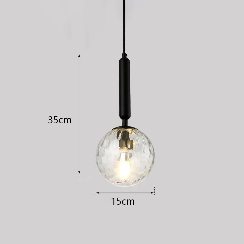 DecorBites™ Glass Ball LED Pendant Light for Bedroom and Bar, Modern Globe Hanging Ceiling Lamp